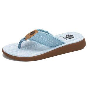 Yellow Box Gerri Blue Denim Flip Flops